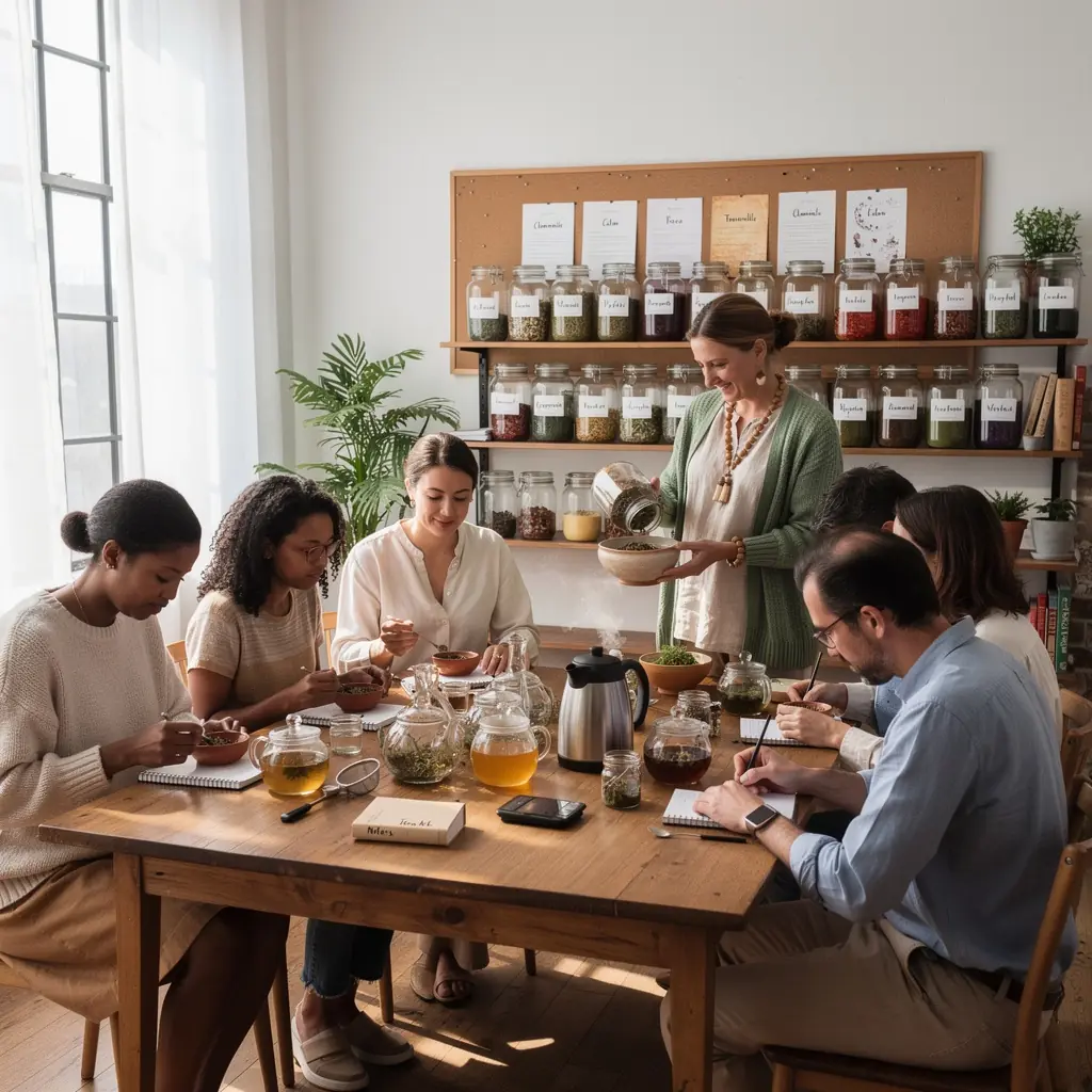 Porcelánový hrnček s voňavým bylinkovým čajom na okne