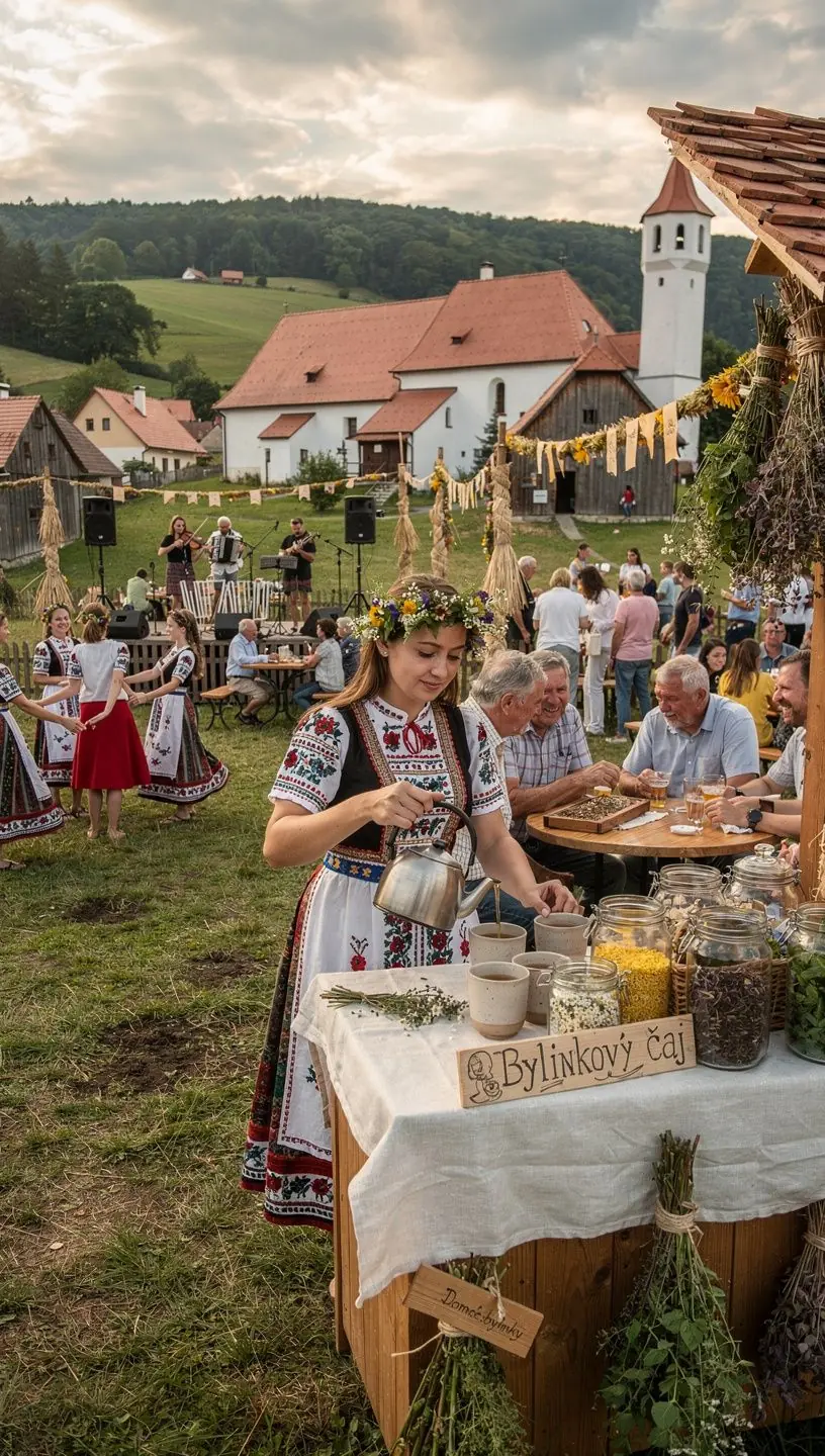 Zelený čaj s čerstvými bylinkami na drevenom stole