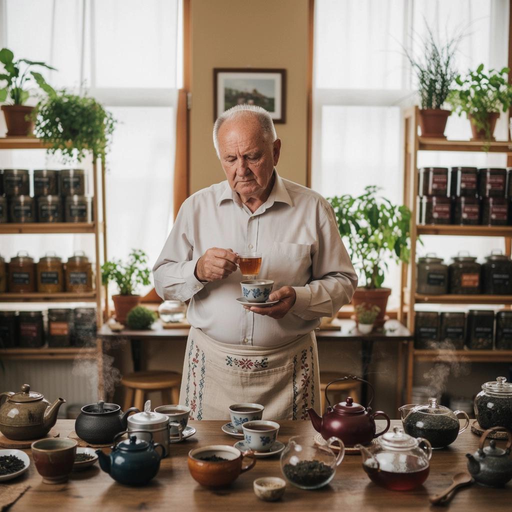 Záber na varenie čaju v čajovej kanvici na ohni